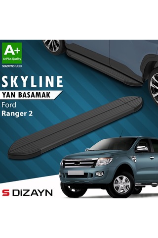 S-dizayn Ford Ranger 2 Skyline Siyah Yan Basamak 193 Cm 2006-2013 A+ Kalite
