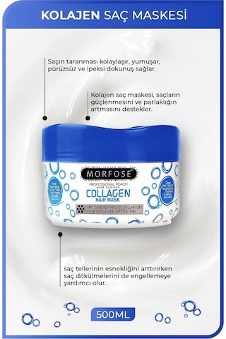Kolajen Saç Maskesi 500 Ml - Zayıf Ve Kırılgan Saçlar İçin - Mrfs