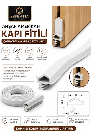 Ahşap Amerikan Kapı Fitili Çatı Model Yandan Çift Tırnaklı 25 Metre Beyaz Çoklu Renk