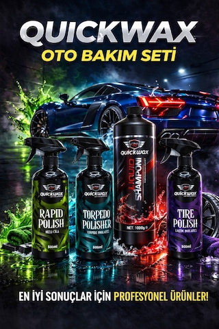 Oto Bakım Seti Ultra Parlaklık Hızlı Cila+torpido Parlatıcı+lastik Parlatıcı+cilalı Oto Şampuanı