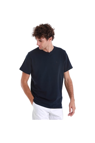 Hatemoğlu Lacivert Regular Fit Düz Pamuklu Bisiklet Yaka Triko Tişört 35102024c015 005 Lacivert