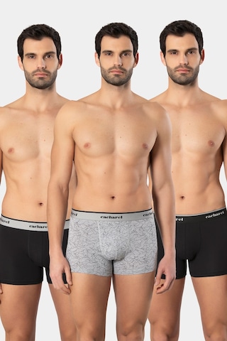 Cacharel Erkek Desenli Likralı Boxer 3'lü Paket 1339/siyah 2 Siyah 2