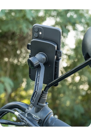 Motorsiklet Bisiklet Scooter Atv Otomatik Tuşlu Motosiklet Ayna Bağlantılı Telefon Tutucu Tutacağı