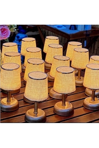 Riolight Retro,rustik,vintage Ledli Pilli Abajur Gece Lambası Not