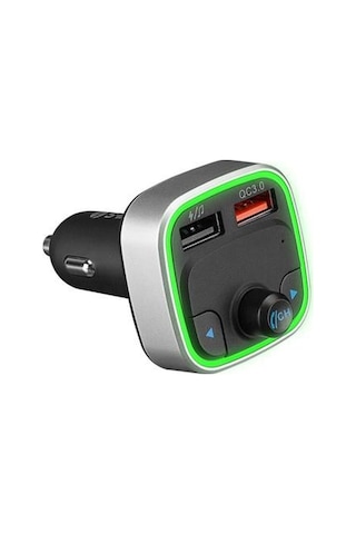 S-link Sl-bt401 Rgb Bluetooth V5.0 Led Ekran Tf Kart 64g Max Çift Usb Qc3.0+5v/2.4a Hızlı Şarjlı Fm Transmitter