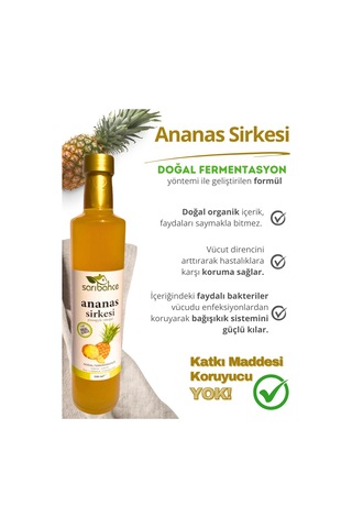 Ananas Sirkesi 500 Ml - Organik Doğal Fermantasyon