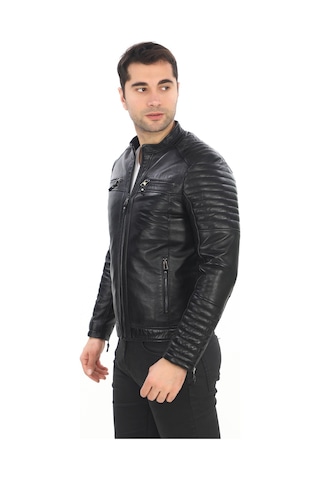 New Zaya Leather Erkek Biker Deri Ceket -