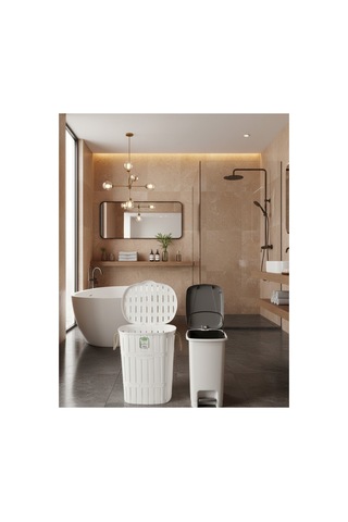 Bambu Görünümlü Halatlı Çamaşır Sepeti 65 Lt Ve Pedallı İç Kovalı 40 Lt Banyo Seti Beyaz - 839857297 Beyaz Bambu Görünümlü Halatlı Çamaşır Sepeti 65 Lt Ve Pedallı İç Kovalı 40 Lt Banyo Seti Beyaz - 839857297 Beyaz