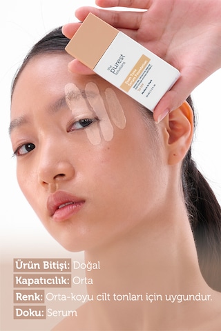 The Purest Solutions Cilt Tonu Eşitleyici & Leke Karşıtı Serum Fondöten SPF50+ 30 ML Orta / Koyu Ton