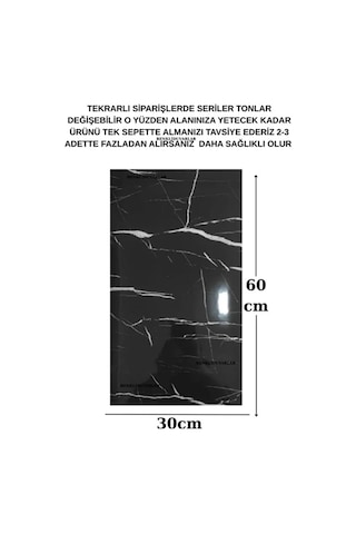 10 Adet 30x60cm Siyah Mermer Desen Yapışkanlı Köpük Duvar Paneli Kağıdı Banyo,ofis Otel Nwyp11 Siyah