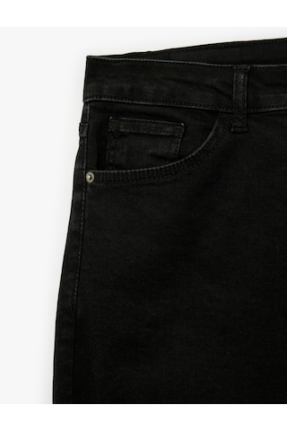 Koton Pamuklu Normal Bel Cepli Skinny Push Up Denim Pantolon - Skinny Push Up Fit Jean Siyah 7wam40234nd