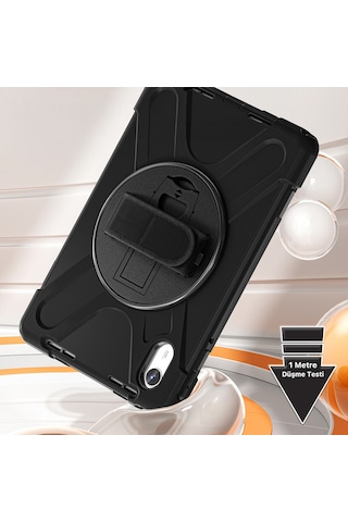 Lenovo Tab M11 Tb330fu 11 İnç Kılıf 360 Standlı Askılı Zırh Tank