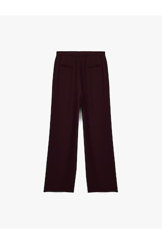 Koton Yüksek Bel Cepli Nervürlü Krep Palazzo Pantolon Bordo 6wak40121uw Bordo
