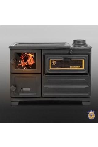 Erendemir EM804B-T Kuzine Siyah Şömine Tuğlalı Soba