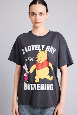 Defacto Disney Winnie The Pooh Ve Piglet Baskılı Oversize Bisiklet Yaka Kısa Kollu Tişört I5445ax26hsar191 Antrasit-ar191