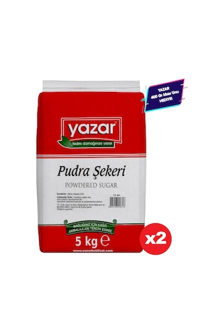 Yazar Pudra Şekeri 2 x 5 KG + Yazar Mısır Unu 400 G