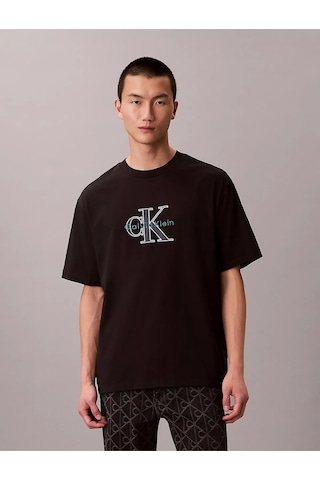 Calvin Klein Erkek T Shirt Lv04re815g Ub1 Siyah Siyah