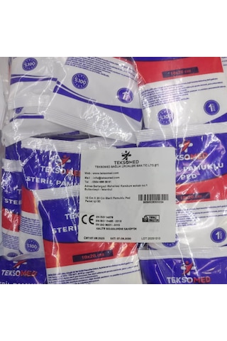 Teksomed 10x20 Steril Pamuklu Ped 25 Adet