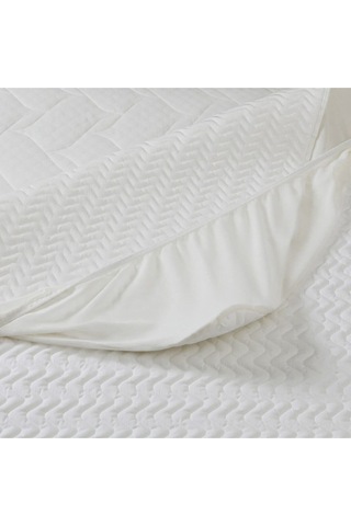 Kapitoneli Sıvı Geçirmez Kaliteli Yatak Koruyucu Fıttedli Alez Beyaz