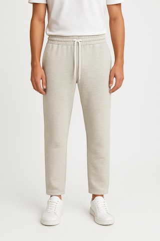 Erkek Düz Paça 3 İplik Şardonlu Rahat Kesim Premium Kumaş Eşofman Altı Açık Gri