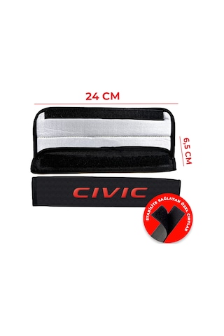 Kırmızı Civic Nakışlı Otomind Boyun Yastığı Seti