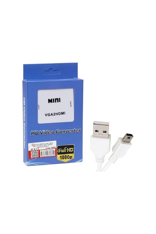 Powermaster Pm-18698 Vga To Hdmı Ses Girişli Mini Model Dönüştürücü
