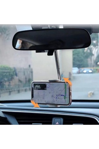 Kenpazar Araba Dikiz Aynasına Takılan Akrobat Telefon Tutucu Siyah