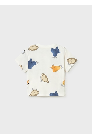 Mayoral Erkek Bebek Baskılı Tshirt Krem Krem