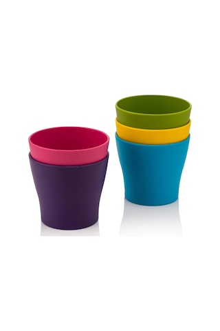 Poliwork 10 Lu Gardenya 5,5 Cm Plastik Renkli Kaktüs Saksısı (498547624)