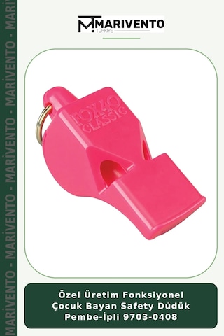 Özel Üretim Fonksiyonel Çocuk Bayan Safety Düdük Pembe-ipli 9703-0408