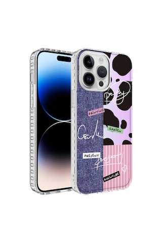 Apple Uyumlu iPhone 13 Pro Kilif Airbag Kenarli Renkli Desenli Elegans Kilif 560167510