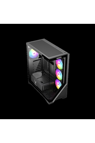 Vento Vg4202fl Mid Tower, 750w 80+ Siyah, Temperli Cam, Rgb, Atx Gamıng Kasa