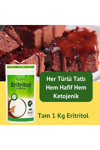 Fibrelle Eritritol Tatlandırıcı Sıfır Kalori 1 KG