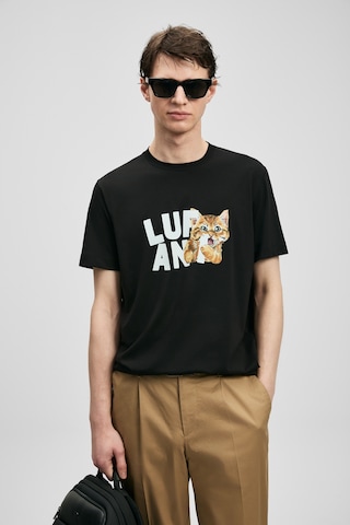 Lufian Max Modern Grafik Tişört Siyah Siyah 111020304100100
