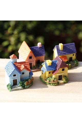 Sones 2 Adet Yosun Mikro Manzara Sukulent Saksı Dekorasyon Süsleri Mini Tuğla Kiremit Köy Evi Kendin Yap Modeli, Renk Rastgele Teslimat