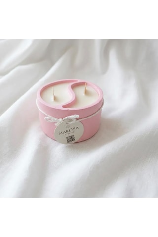 El Yapımı Dekoratif Mum Yin Yang Tasarım Pembe El Yapımı Dekoratif Mum Yin Yang Tasarım Pembe