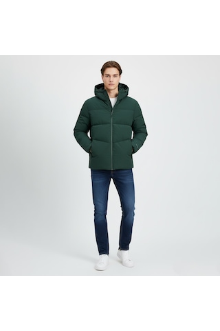 Jack&jones Global Puffer Erkek Yeşil Mont Yeşil