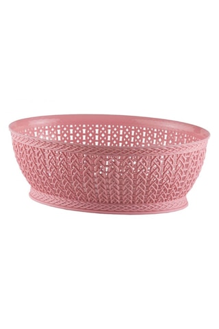 Oval Örgü Sepet 3,5lt Oval Knitting Basket 3,5 L Pudra Pembe