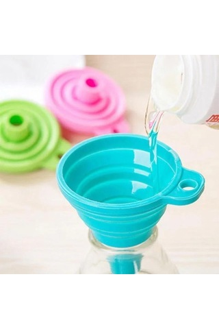 Pembe Wıkhostar Dolum Şişeleri İçin Katlanabilir Huniler Mutfak Silikon Huni Gıda Sınıfı Tpr Katlanabilir Huni Mutfak Aletleri Yağ Doldurucu Pembe