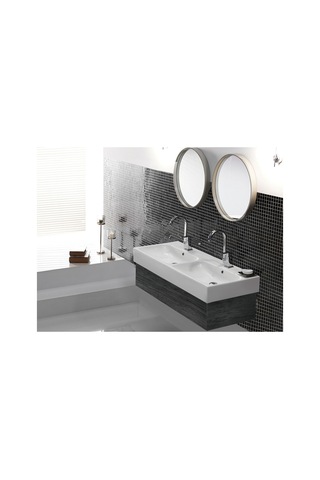 Cerastyle Turkuaz Pinto Etajerli Lavabo 150 CM (Çıft Batarya Delı