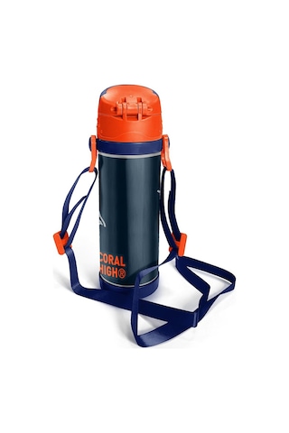 Coral High Kids Lacivert Turuncu Basketbol Desenli Pipetli Çelik Termos 500 Ml 11927