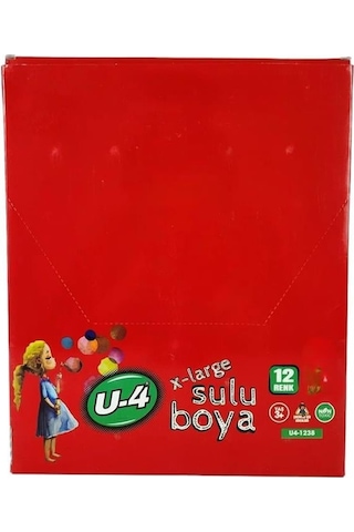 U-4 Sulu Boya 12 Renk X-large X 1 Adet Çok Renkli
