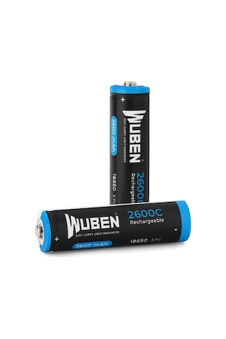 Wuben 18650 Lityum İon Pil Şarjlı 3.7 V 2600 Mah.el Feneri Pili
