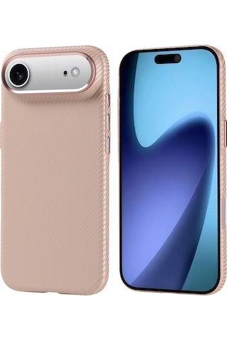 Techaks Apple Uyumlu iPhone 17 Air Kılıf M-safe Şarj Özellikli Karbon Fiber Görünümlü Tchs Nekst Kapak - Kırmızı Kırmızı