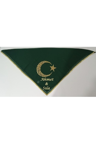 İsimli Nakış Işlemeli Kına - Damat - Asker Omuz Şalı Atkısı Örtüsü Kişiye Isme Özel