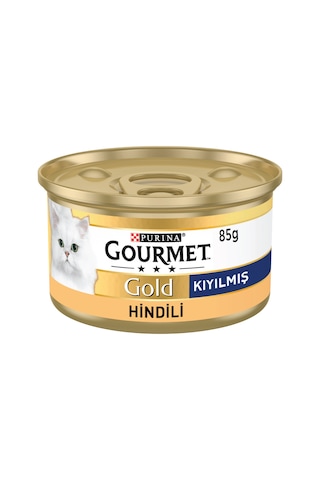 Gold Kıyılmış Hindi Etli Konserve Yetişkin Kedi Maması 12 X 85 G