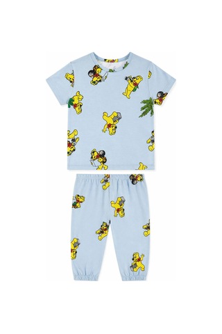 Harıbo Haribo Lisanslı Tatil Temalı Kısa Kollu Pijama Takımı Mavi