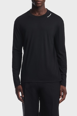 Emporio Armani İpek Karışımlı Bisiklet Yaka Uzun Kollu T Shirt Erkek T Shirt Em006771 Af13721 Uc001 Siyah