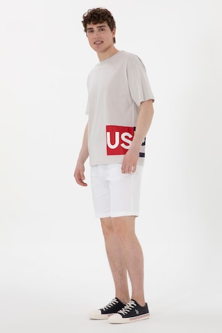 U.S. Polo Assn. Erkek Comfort Fit Bisiklet Yaka Açık Gri Tişört 50306879-VR001