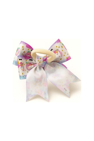 Esila Kids Kız Çocuk Toka Unicorn Desenli Fiyonk 2 Li Set, Renkli Saç Aksesuarı Çok Renkli